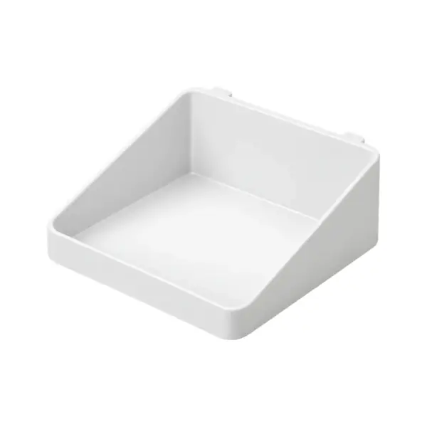 Bandeja de 80 × 80 × 47 mm · Compatible con SKADIS — pieza individual blanca, vista de estudio