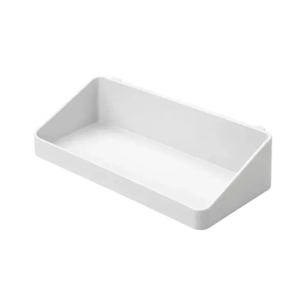 Bandeja de 120 × 40 × 47 mm · Compatible con SKADIS — pieza individual blanca, vista de estudio