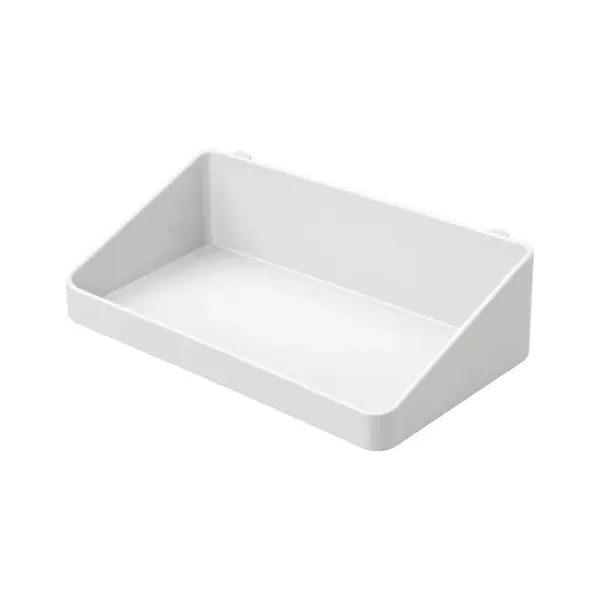 Bandeja de 120 × 80 × 47 mm · Compatible con SKADIS — pieza individual blanca, vista de estudio