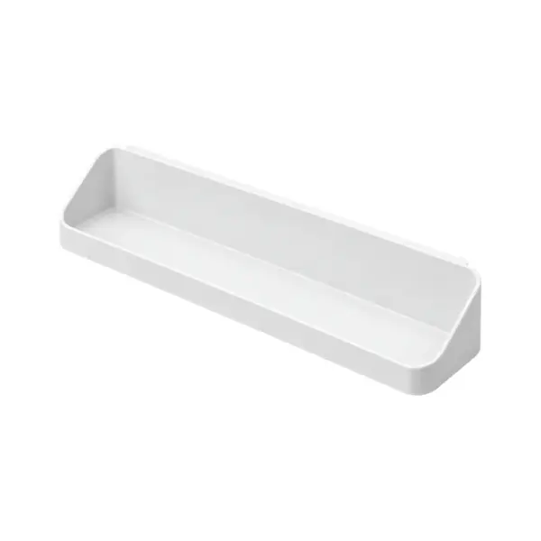 Bandeja de 200 × 40 × 47 mm · Compatible con SKADIS — pieza individual blanca, vista de estudio