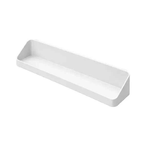 Bandeja de 240 × 40 × 47 mm · Compatible con SKADIS — pieza individual blanca, vista de estudio