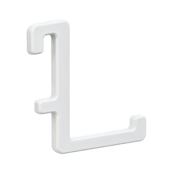 Gancho de 25 mm · Compatible con SKADIS — pieza individual blanca, vista de estudio
