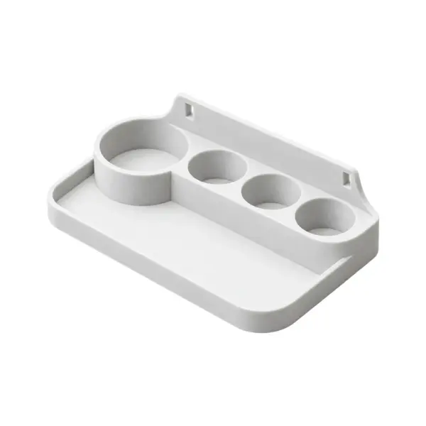 Bandeja multiusos para botes y herramientas · Compatible con SKADIS — pieza individual blanca, vista de estudio